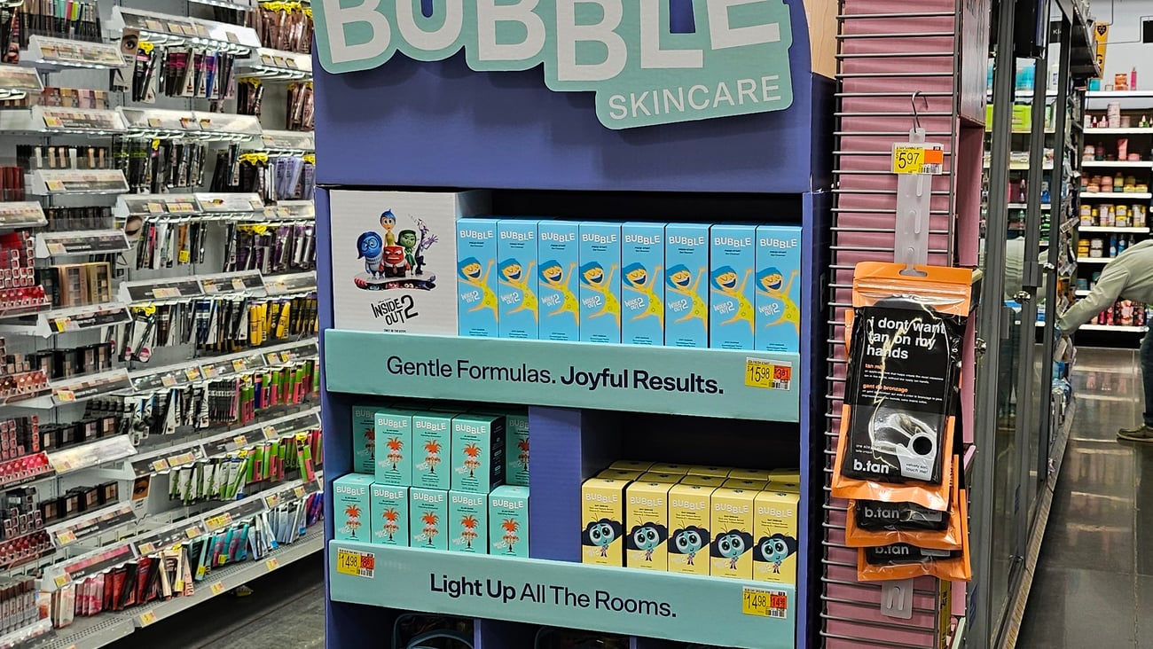 Walmart Bubble Skincare 'Inside Out 2' Endcap