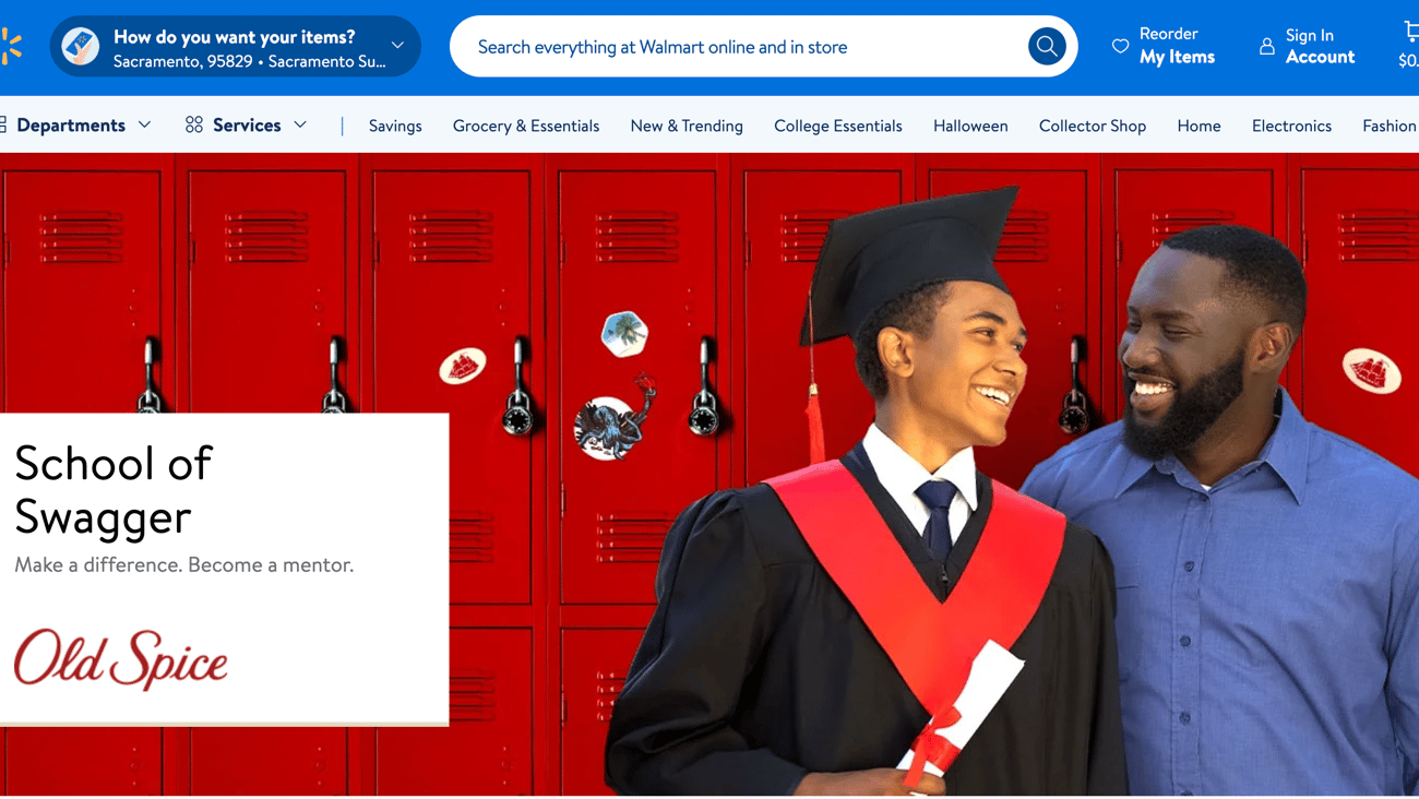 Walmart Old Spice 'School of Swagger' Web Page
