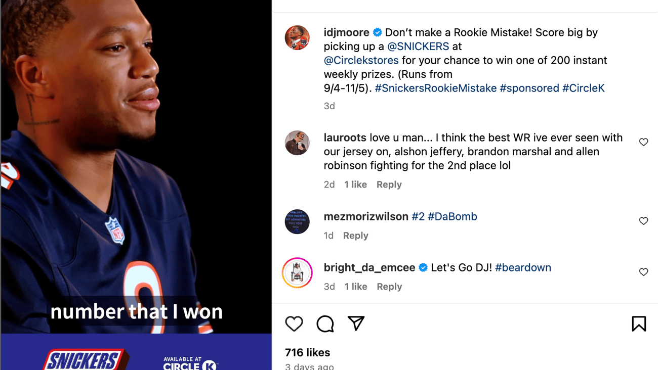 Circle K Snickers 'Rookie Mistake' Instagram Update