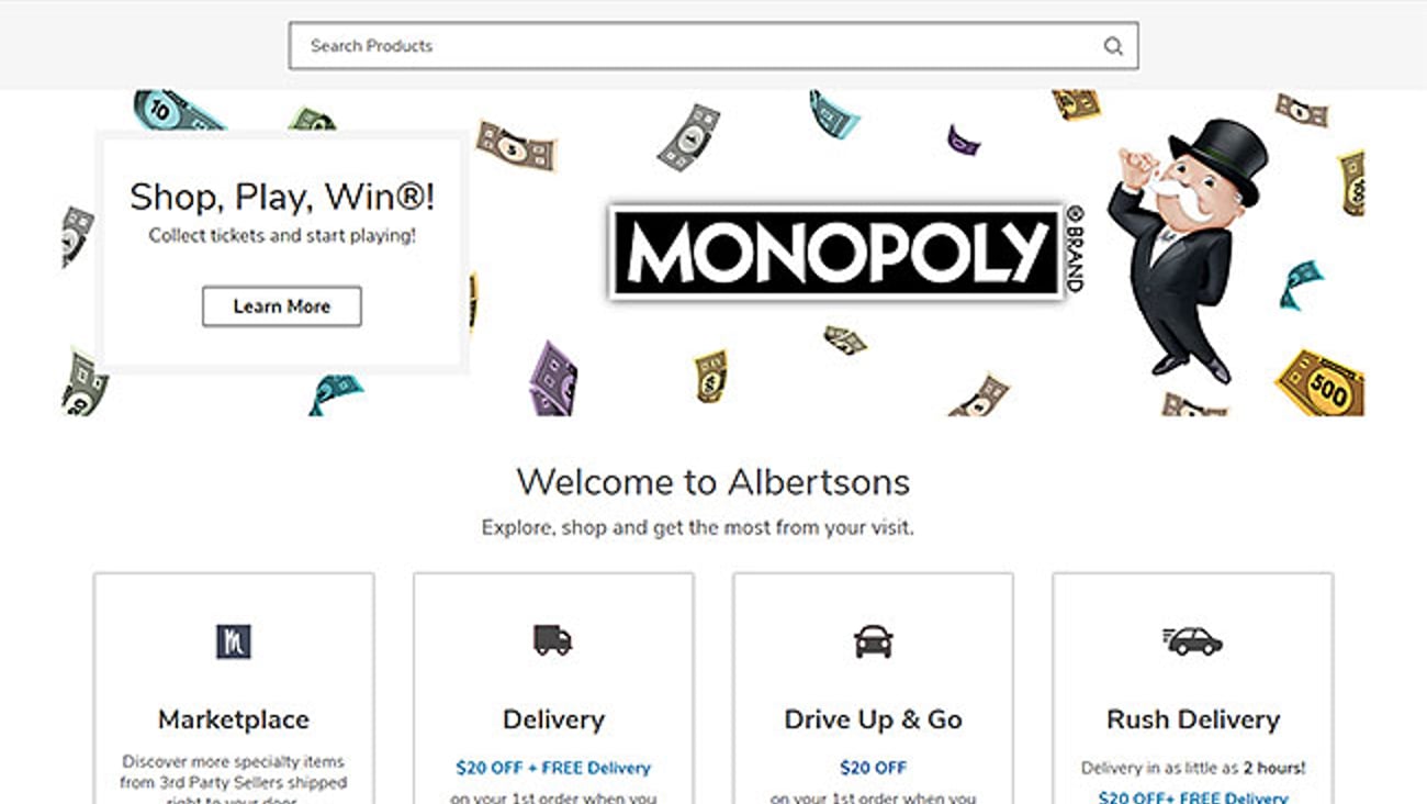 Albertsons Monopoly Banner Ad