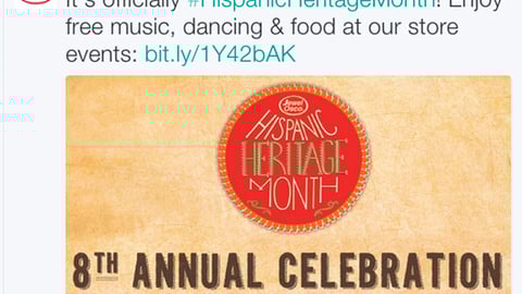 Jewel-Osco 'Hispanic Heritage Month' Twitter Updates