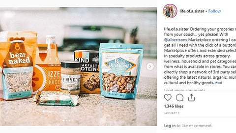 Albertsons Influencer 'Specialty Products' Instagram Update
