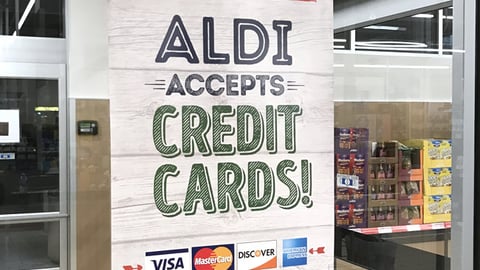 Aldi ‘Accepts Credit Cards’ Window Poster