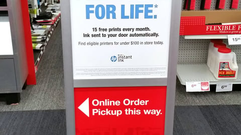 HP 'Print Free for Life' Stanchion Sign