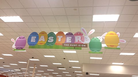 Target Easter 'The Hunt Is On' Ceiling Sign