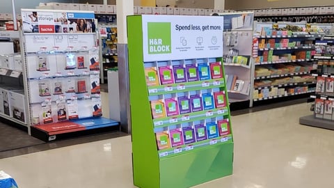 H&R Block 'Spend Less' Aisle Display