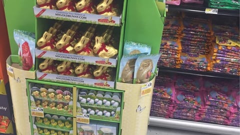 Lindt 'Mygoldbunny.com' Floorstand