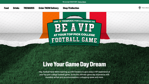 7-Eleven 'Be a VIP' Web Page