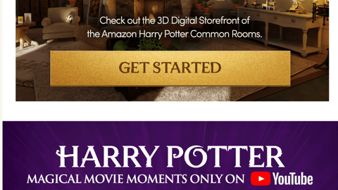 Amazon 'Harry Potter Common Rooms' Email Ad