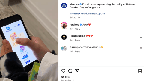 Kleenex 'National Breakup Day' Instagram Update