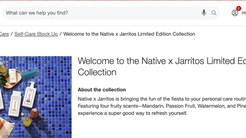 Target 'Native x Jarritos' Web Page