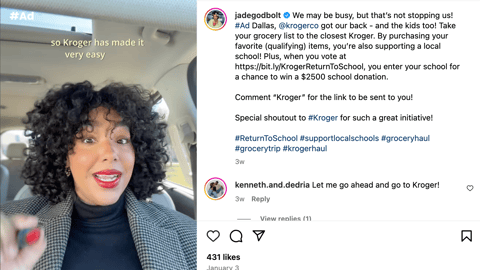 Kroger #ReturnToSchool Instagram Update