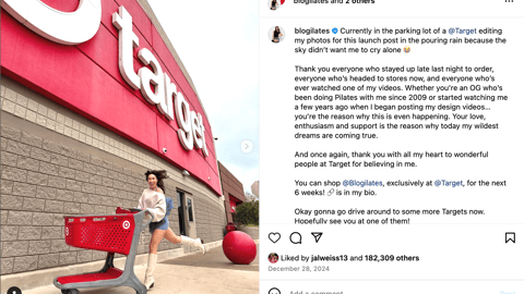 Blogilates Target 'Thank You Everyone' Instagram Update