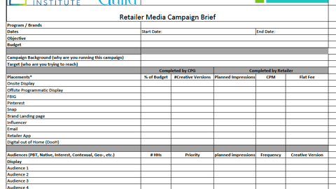 Retailer Media Campaign Brief