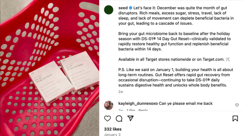 Seed Target 'Let's Face It' Instagram Update