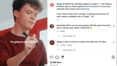 Target BERO 'Shop Tom's Receipt' Instagram Update