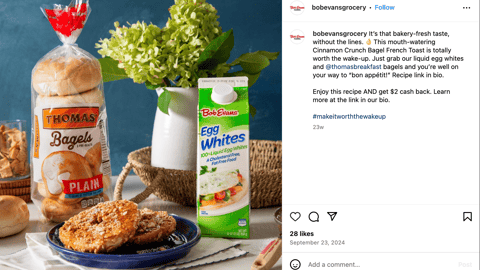 Bob Evans Thomas' Worth the Wake-Up' Instagram Update