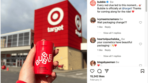 Bubble Target 'Thanks for Coming Along for the Ride' Instagram Update