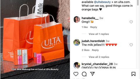 Ulta Milk 'Good Things Come in Orange Bags' Instagram Update