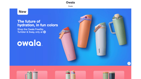 Target Owala 'The Future of Hydration' Web Page