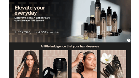 Target Tresemme A-List Collection Web Page