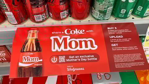Walgreens 'Share a Coke with Mom' Shelf Sign