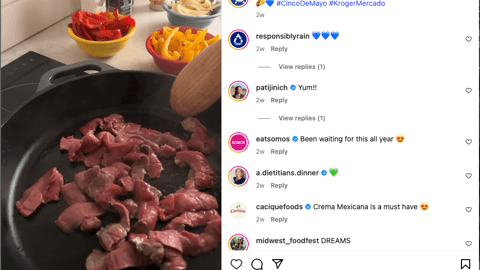 Kroger 'Celebrating Over Delicious Food' Instagram Update