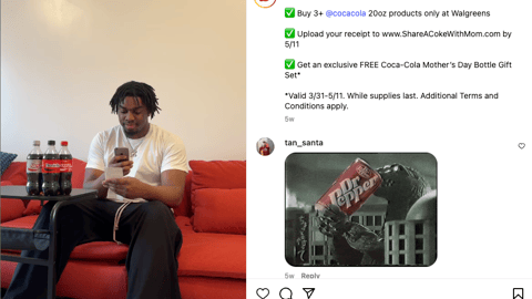 Walgreens Coca-Cola 'Be Mom's Favorite' Instagram Update