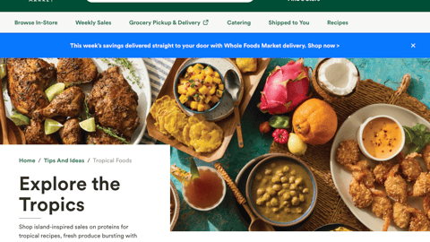 Whole Foods 'Explore the Tropics' Web Page