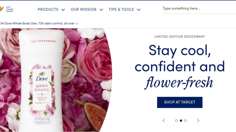 Dove Target 'Stay Cool, Confident and Flower-Fresh' Carousel Ad