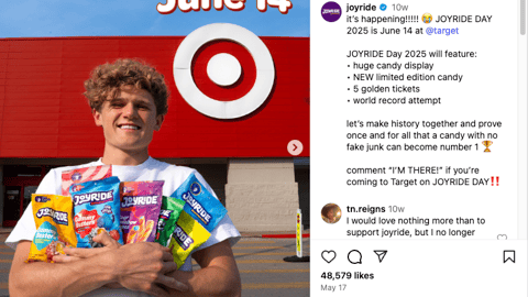 Joyride Target 'Let's Make History Together' Instagram Update