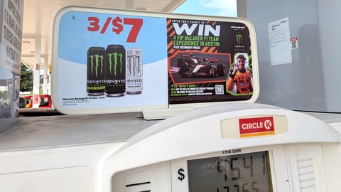 Circle K Monster Energy 'VIP McLaren F1 Team Experience' Gas Pump Sign