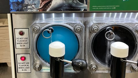 7-Eleven 'Jurassic World Rebirth' Mission: Deep Blue Slurpee Dispenser Signs