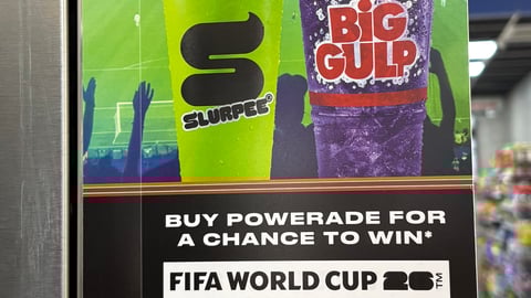 7-Eleven Powerade 'Fan Flyaway Experience' Beverage Dispenser Sign