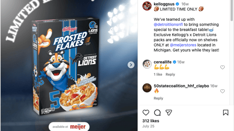 Kellogg's Meijer Detroit Lions Instagram Update