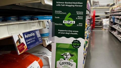 Greenies shelf talker