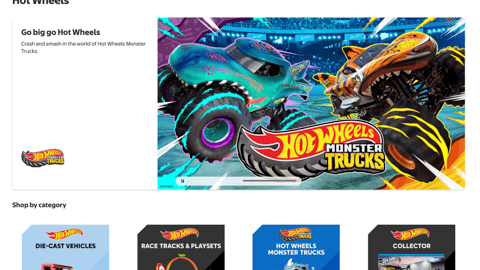 Walmart Hot Wheels Web Page