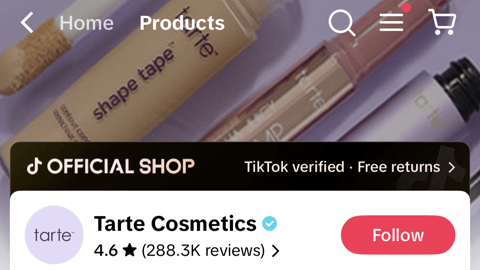 tiktok tarte tiktok shop nrf