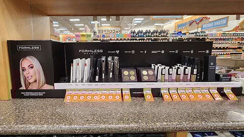 Formless Beauty PDQ display by Bay Cities at Sprouts Farmers Market