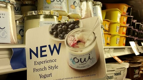 Oui 'Experience French Style Yogurt' Shelf Talker