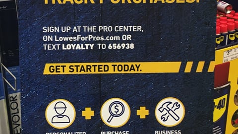 Lowe's 'A New Way to Track Purchases' Standee