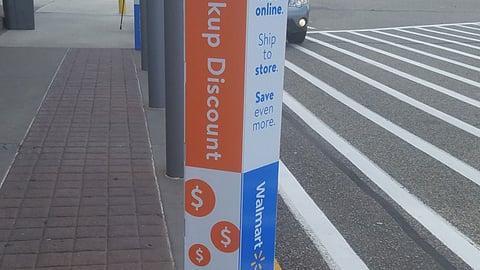 Walmart 'Pickup Discount' Bollard