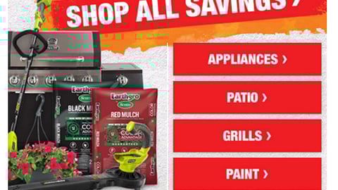 Home Depot 'Memorial Day Savings' Email