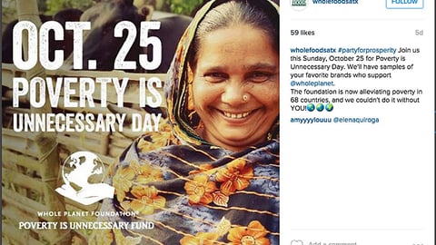 Whole Foods 'Poverty Is Unnecessary Day' Instagram Update