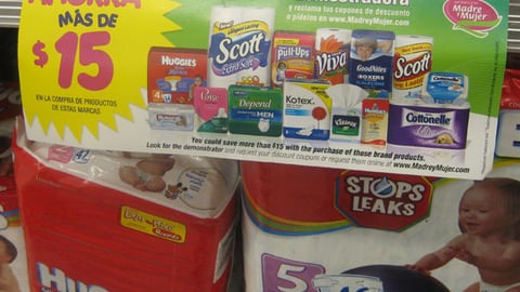 Kimberly-Clark 'Madre y Mujer' Shelf Sign