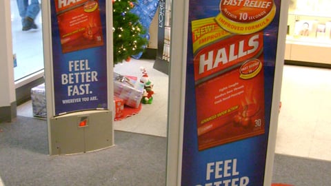 Halls Security Pedestal Ads