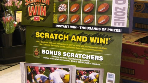 Safeway Football Scratch and Win Standee