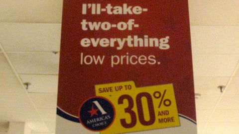 A&P America's Choice Ceiling Banner