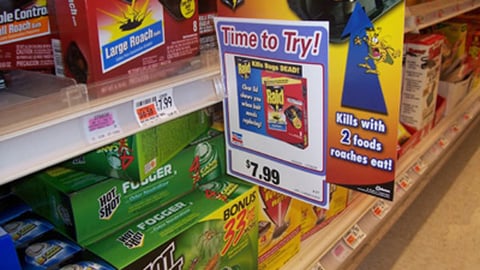 Raid Roach Bait Shelf Sign