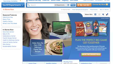 PepsiCo Walmart 'Game Time' Landing Page